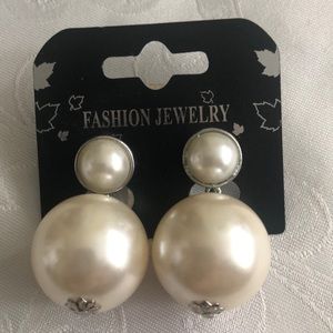 Dramatic pearl tone earrings.. Brand new, never worn